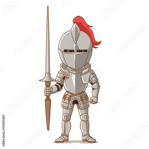Cartoon character of medieval knight armour.