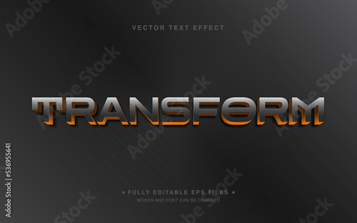 Vector Editable Text Effect in Transform Style