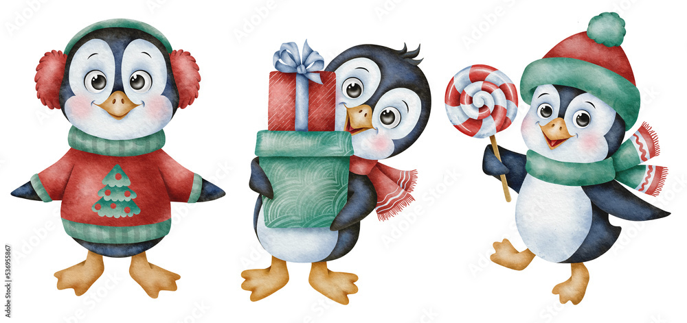 Penguins christmas set