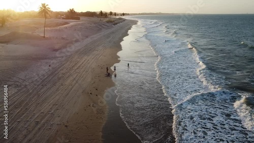 kite surfing on the beach