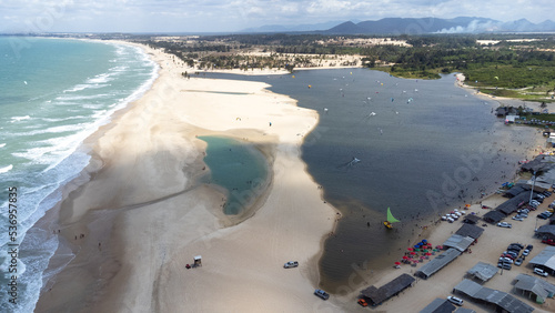 kite surfing on the beach