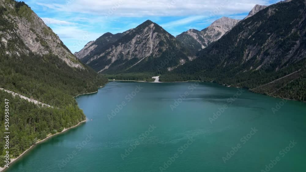 Cinematic aerial hyperlapse of mountains and clouds and lakes in nature Cinematic aerial hyperlapse of mountains and clouds and lakes in nature