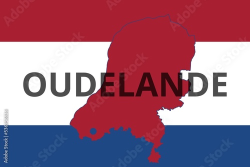 Oudelande: Illustration mit dem Namen der niederländischen Stadt Oudelande in der Provinz Zeeland photo