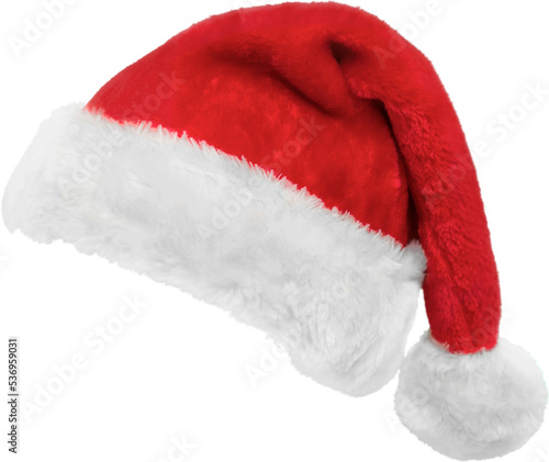 Santa Claus red hat isolated on white background photo