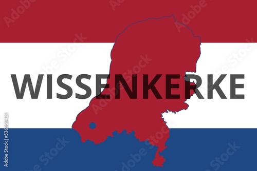 Wissenkerke: Illustration mit dem Namen der niederländischen Stadt Wissenkerke in der Provinz Zeeland photo