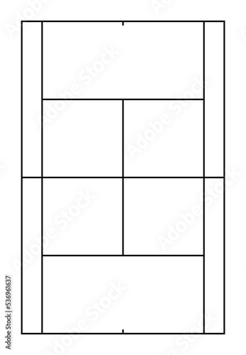 Fotografie Tennis court diagram