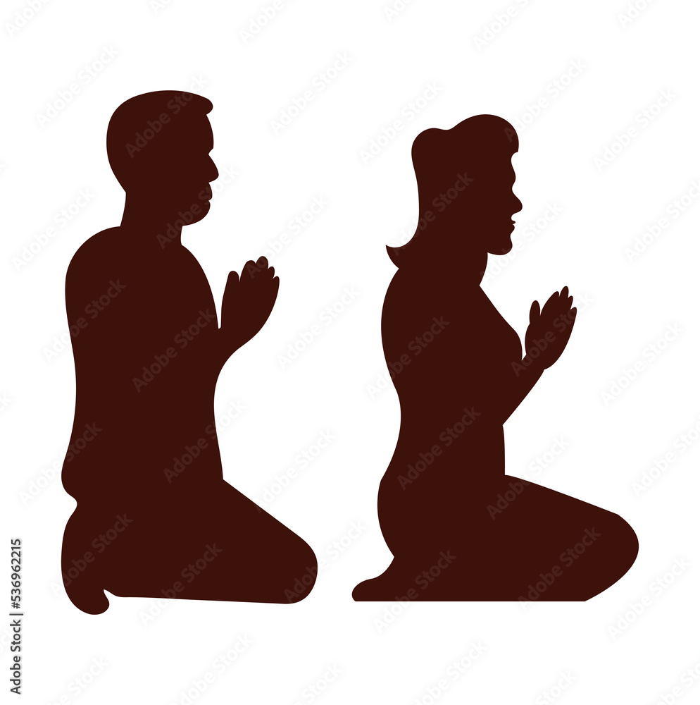people buddhist worship silhouette icon
