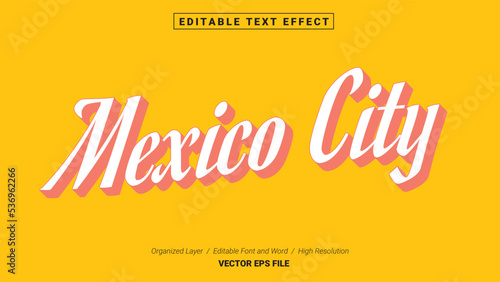 Editable Mexico City Font Design. Alphabet Typography Template Text Effect. Lettering Vector Illustration for Product Brand and Business Logo. 