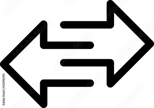 Two opposite arrows exchange vector icon. Transfer Arrow symbol. Different black directional icons, illustration for web design, mobile apps, interface and other design