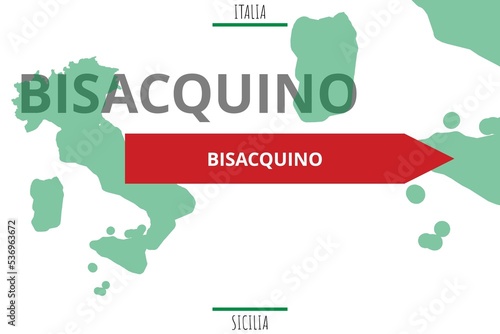 Bisacquino: Illustration mit dem Namen der italienischen Stadt Bisacquino photo