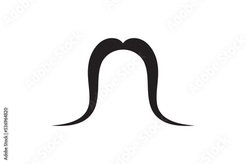 Moustache vector icon. Black retro style mustache. Shave barber vintage man face