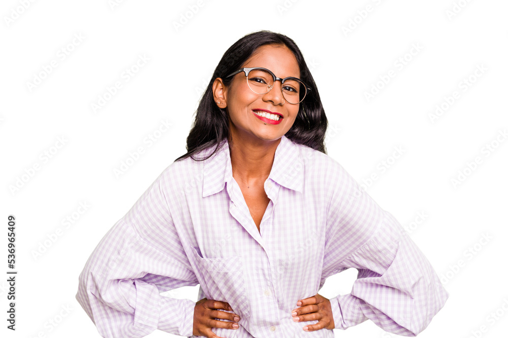 Young Indian woman isolated happy, smiling and cheerful. Young Indian woman isolated happy, smiling and cheerful.