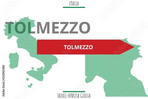Tableau sur toile Tolmezzo: Illustration mit dem Namen der italienischen Stadt Tolmezzo