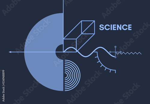 Art composition with geometric shapes and forms. Cover design template for layout of the science brochure, presentation, poster, cover, magazine, leaflet or billboard. Vector illustration.