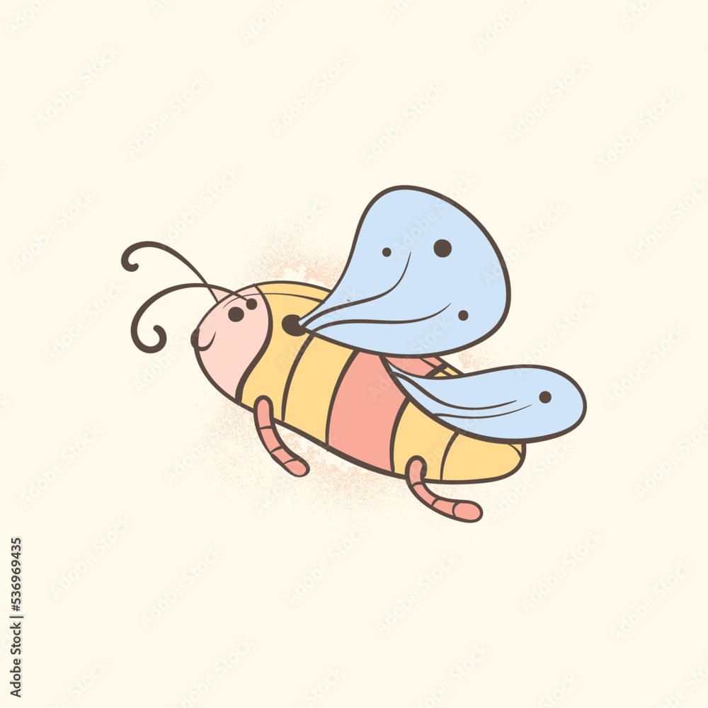 Obraz premium cartoon drawing art funny bee honey fly character vector illustration