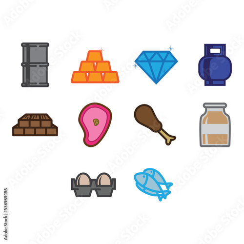 commodities icon set