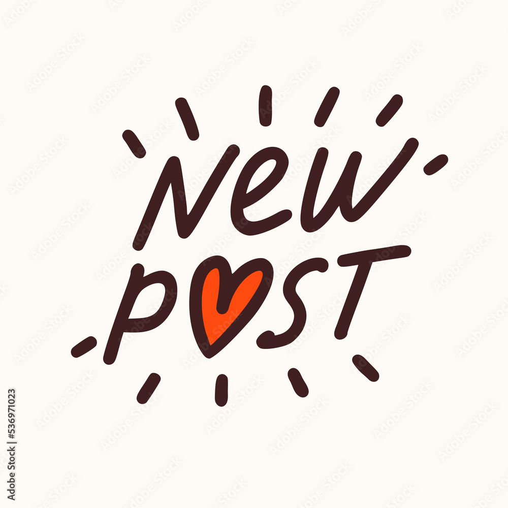 New post sticker for a social media, making a blog or vlog vector flat illustration. Set of cartoon icons for making internet content New post sticker for a social media, making a blog or vlog vector flat illustration. Set of cartoon icons for making internet content