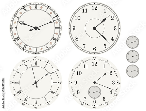 Round Vintage Dials of Clocks and Small Stopwatch Faces for Them