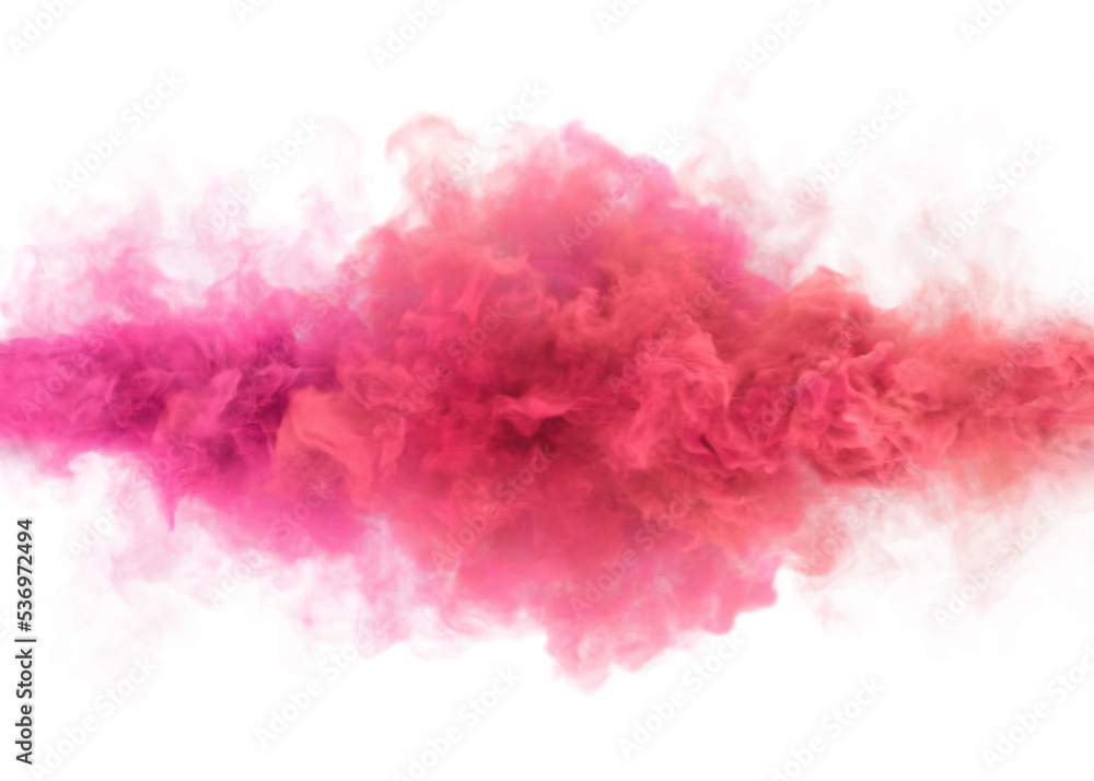 Caramel pink color smoking clouds. 3D render abstract background