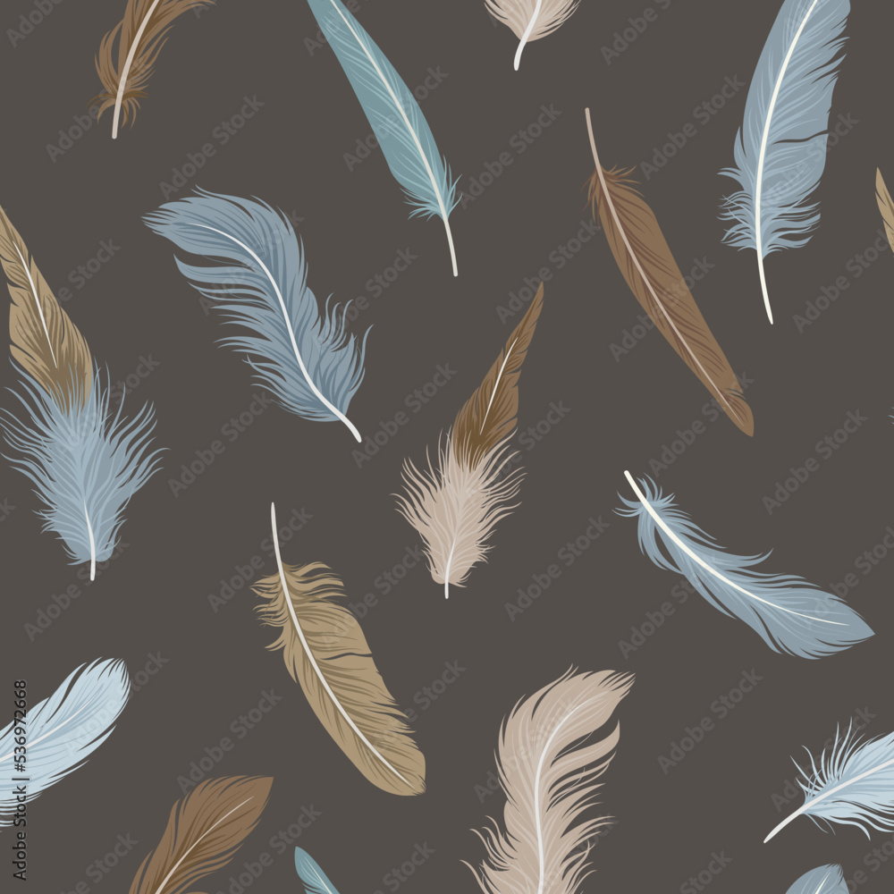 Seamless pattern with delicate feathers Seamless pattern with delicate feathers