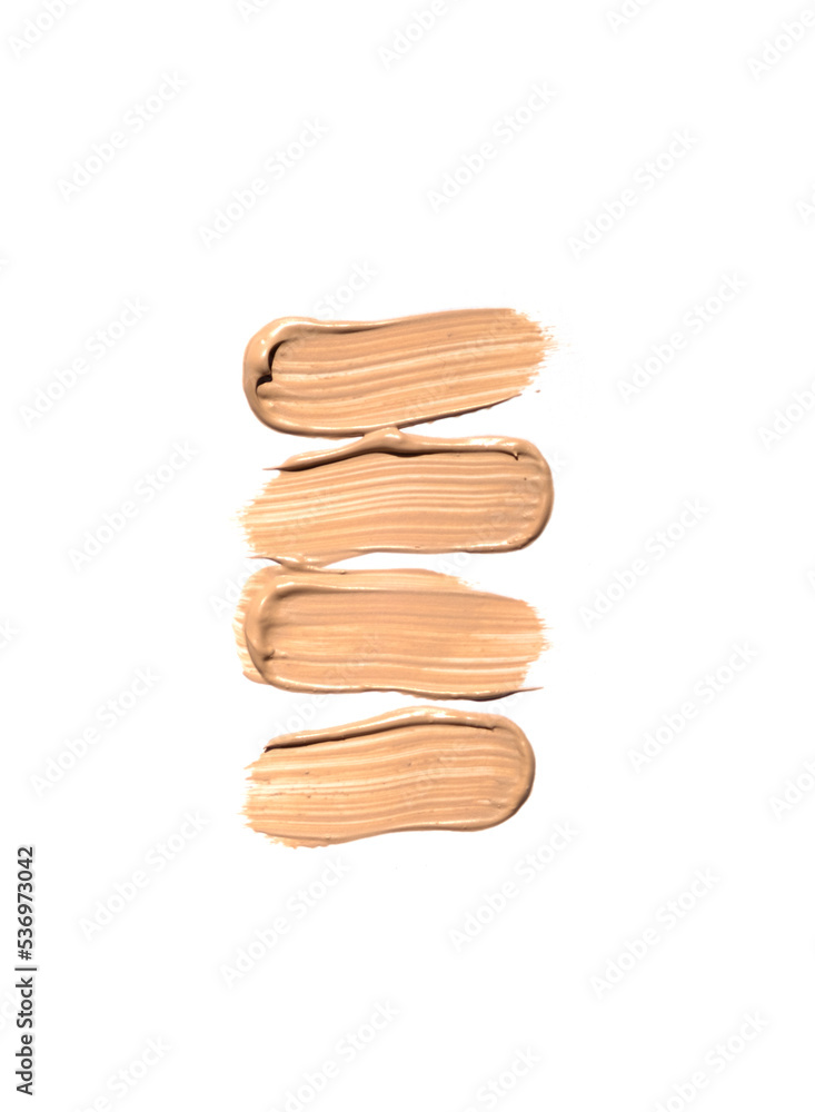 A smear of liquid creamy foundation isolated on white background.