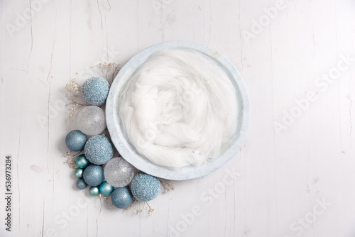 Newborn digital background christmas blue theme