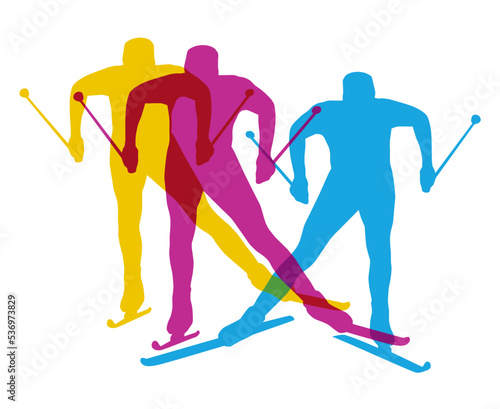 Winter sport graphic with skiathlon.