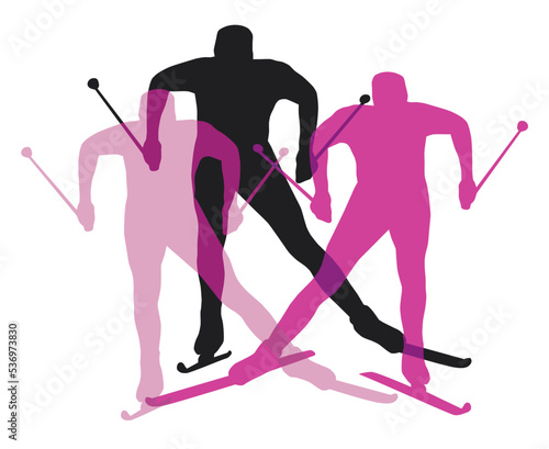Foto Winter sport graphic with skiathlon.