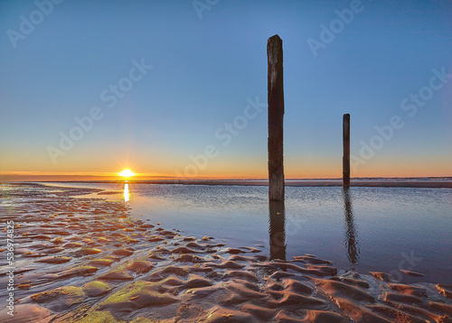 Sunset beach in the netherlands