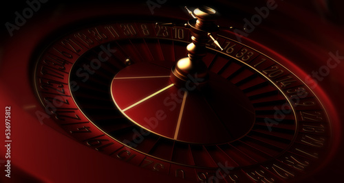 Casino roulette. Vegas casino game. Probability of luck in gambling. Online casino. 3d rendering.