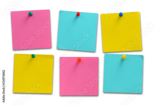 Blank notes pinned into brown corkboard