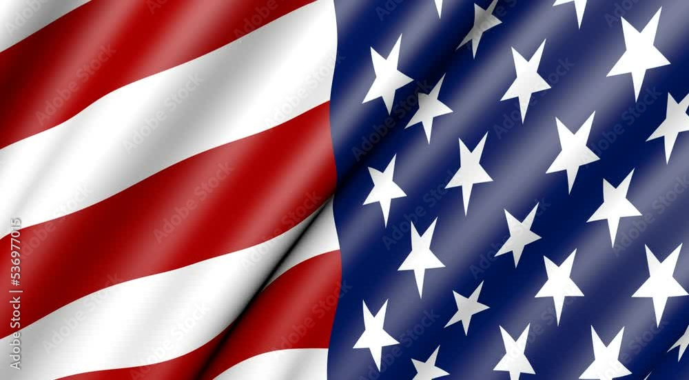 American flag 3D slow motion. The USA Flag Of The United States Is Flying in close-Up. American flag 3D slow motion. The USA Flag Of The United States Is Flying in close-Up.