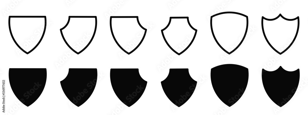 shield icon collection set of various shapes. Vector stock symbol collection shield icon collection set of various shapes. Vector stock symbol collection
