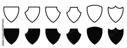 shield icon collection set of various shapes. Vector stock symbol collection