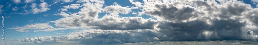Fantastic soft thunderclouds, sky panorama Fantastic soft thunderclouds, sky panorama