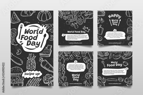 Chalk Doodles World Food Day Social Media Template