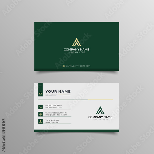 business card design with elegant green color