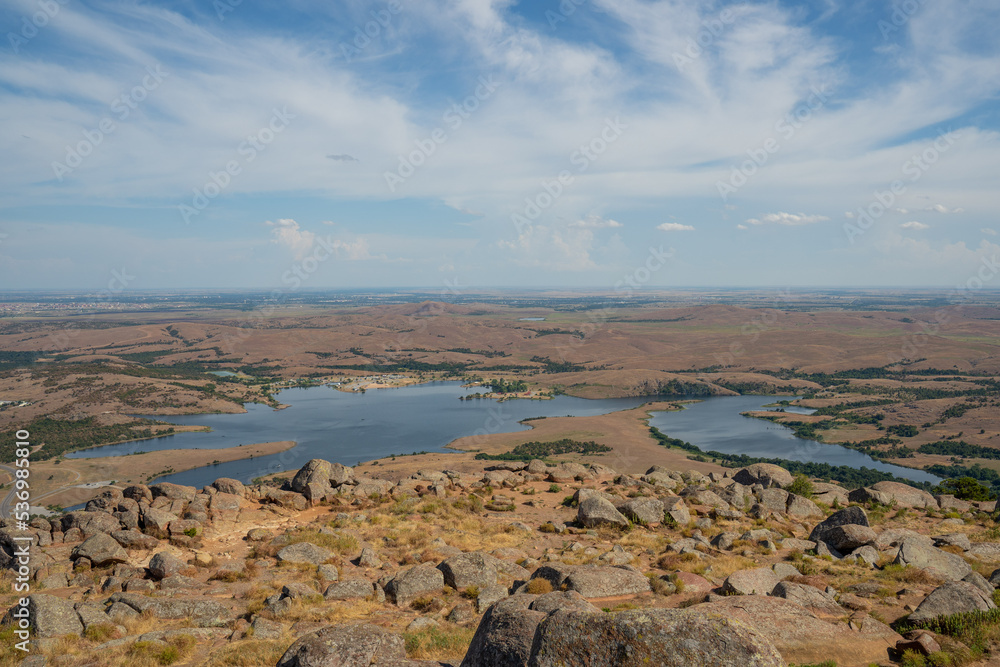 Wichita Mountains Wildlife Refuge in the summer, view from Mount Scott Wichita Mountains Wildlife Refuge in the summer, view from Mount Scott