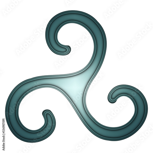 Triskele, Celtic symbol, trinity knot, triple spiral, isolated