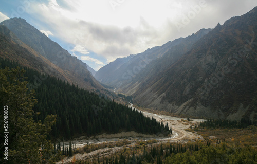 Mountain valley in autumn in Kyrgyzstan. © Evgeniya brjane