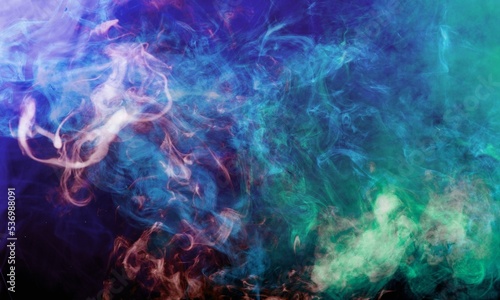 Abstract soft Colored Smoke on dark Background.