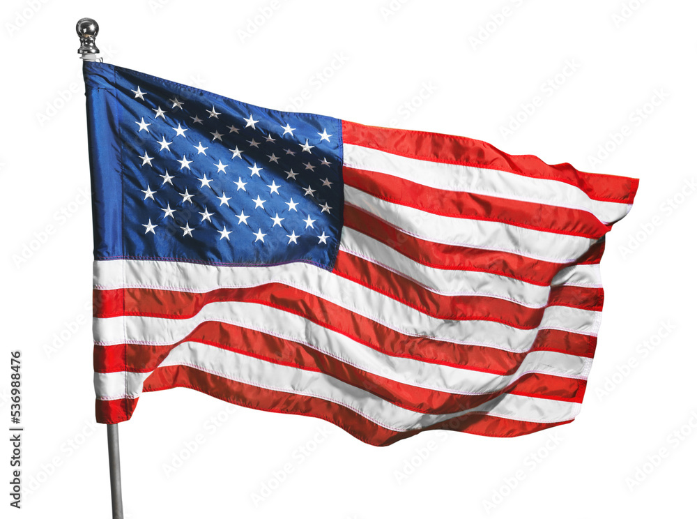 The flag of the United States of America Isolated on white background