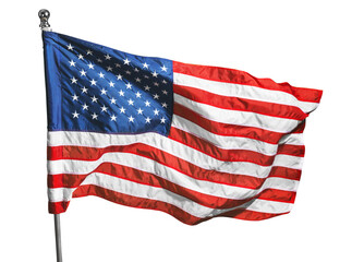 The flag of the United States of America Isolated on white background