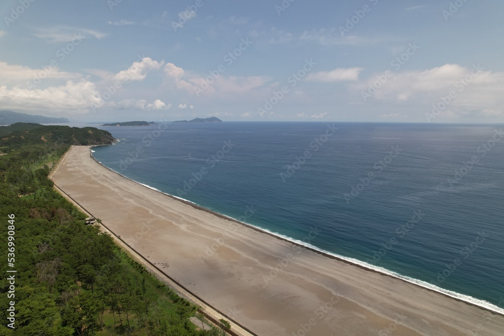 ドローンショット　海