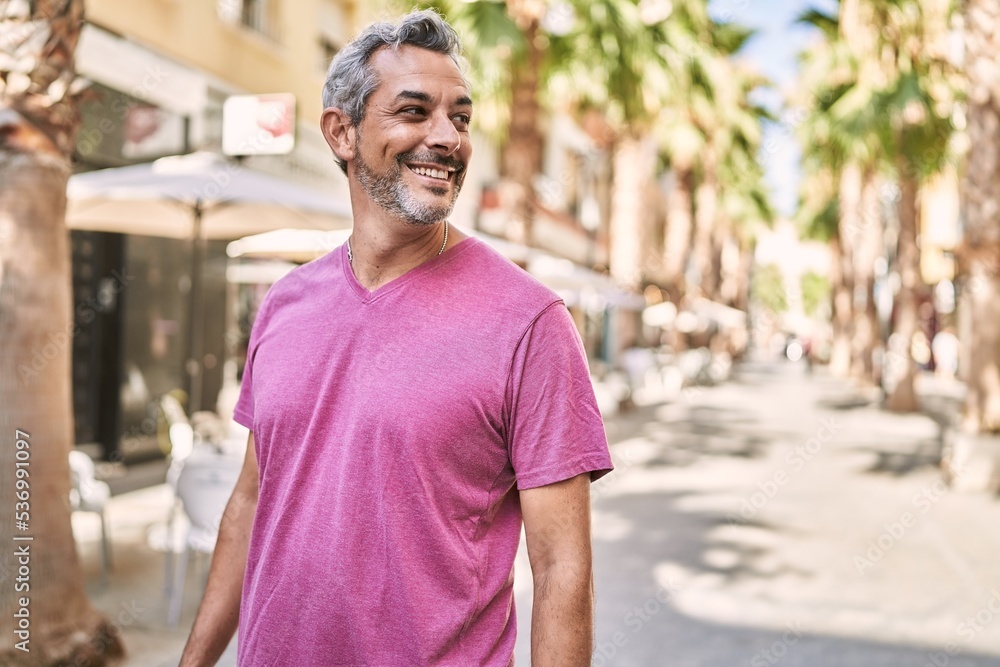 Middle age hispanic man smiling confident at street Middle age hispanic man smiling confident at street