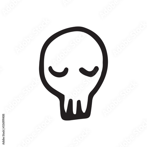 skull illustration on isolated white background