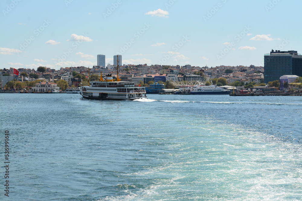 Istanbul, waterview, skyline, sky and clouds