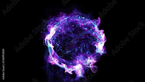 Cosmic energy strings. Energy flows in the form of thin bright elements. Lines form structural fibers