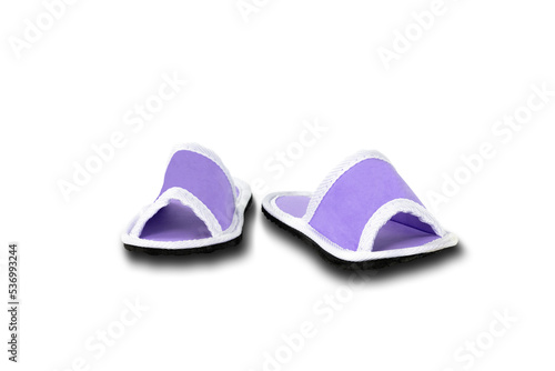 Purple house slipper isolated on white background with clipping path.