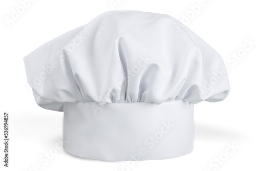 White cooks cap isolated on white background.